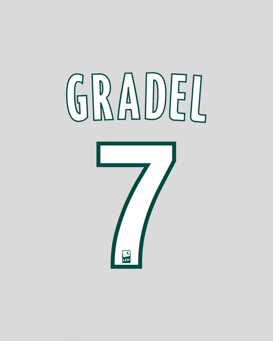 Nameset flocage Saint-Etienne 2014-2015 HOME #7 Gradel