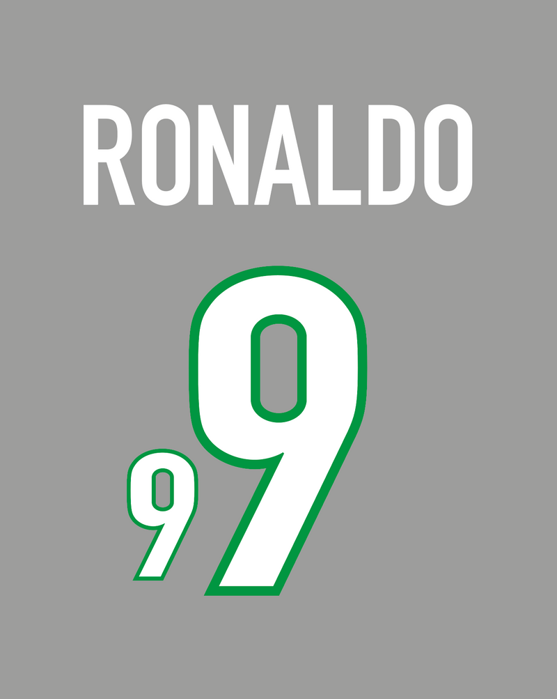 Chargez l&#39;image dans la visionneuse de la galerie, Nameset flocage Brésil 1998 AWAY #9 Ronaldo
