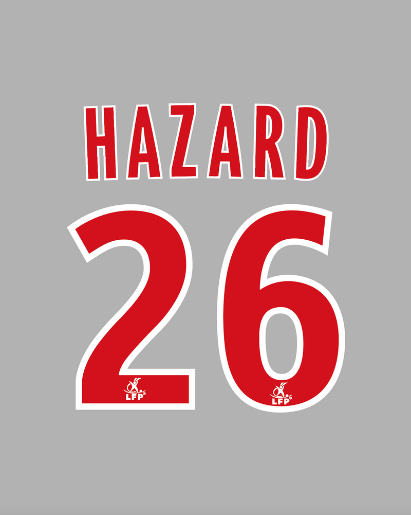 Chargez l&#39;image dans la visionneuse de la galerie, Flocage Nameset Lille 2008-2009-2010 AWAY 26 HAZARD
