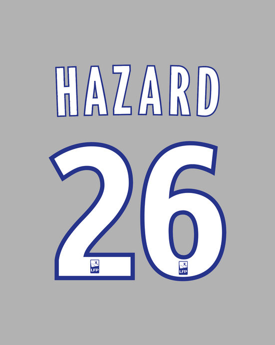 Flocage Nameset Lille 2010-2011 HOME 26 HAZARD