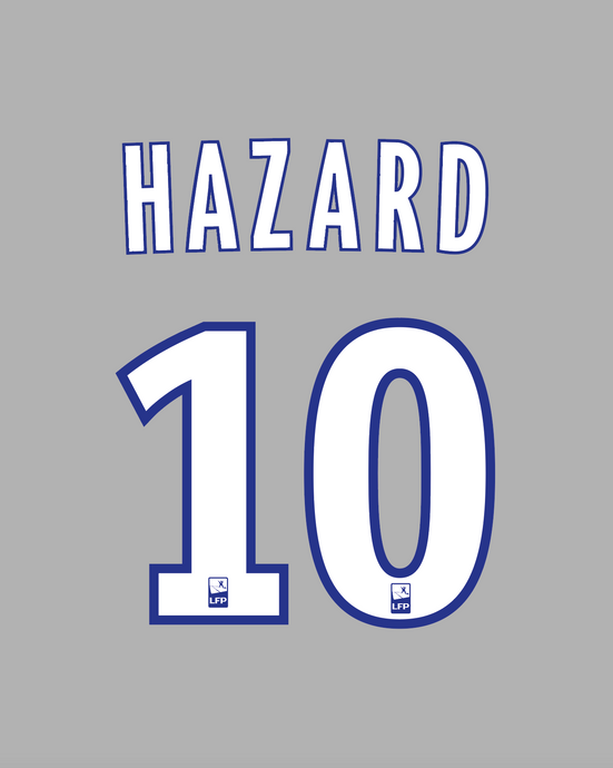 Flocage Nameset Lille 2011-2012 HOME 10 HAZARD