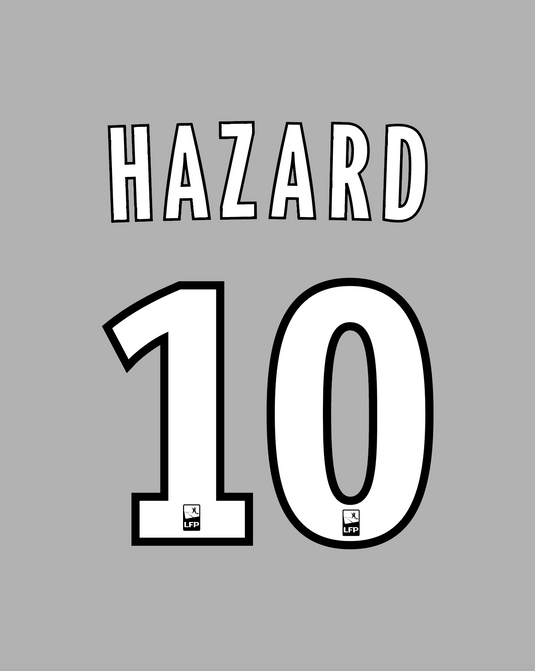 Flocage Nameset Lille 2011-2012 THIRD 10 HAZARD