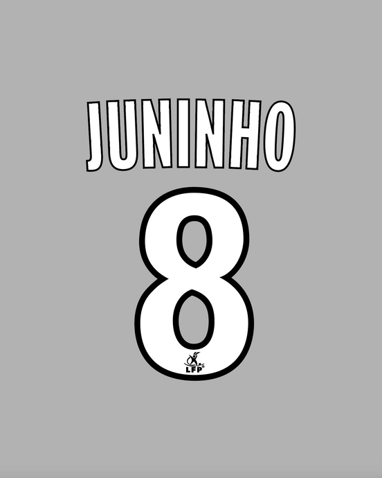 Flocage Nameset Lyon 2008-2009 AWAY 8 JUNINHO