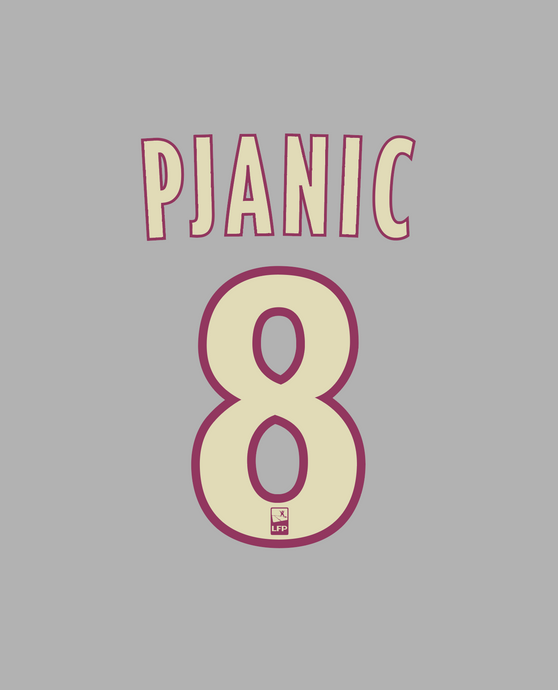 Flocage Nameset Lyon 2010-2011 AWAY 8 PJANIC