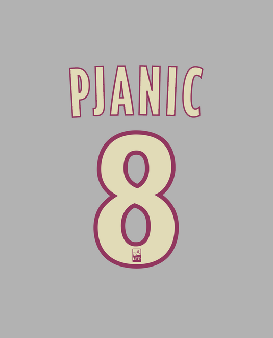 Flocage Nameset Lyon 2010-2011 AWAY 8 PJANIC