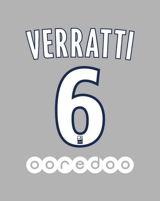 Flocage Nameset Paris 2016-2017 AWAY 6 VERRATTI