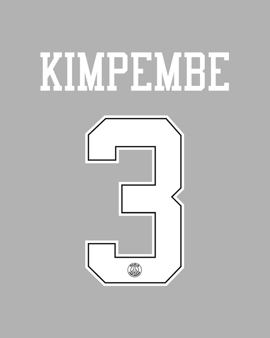 Flocage Nameset Paris UCL 2018-2019 AWAY 3 KIMPEMBE