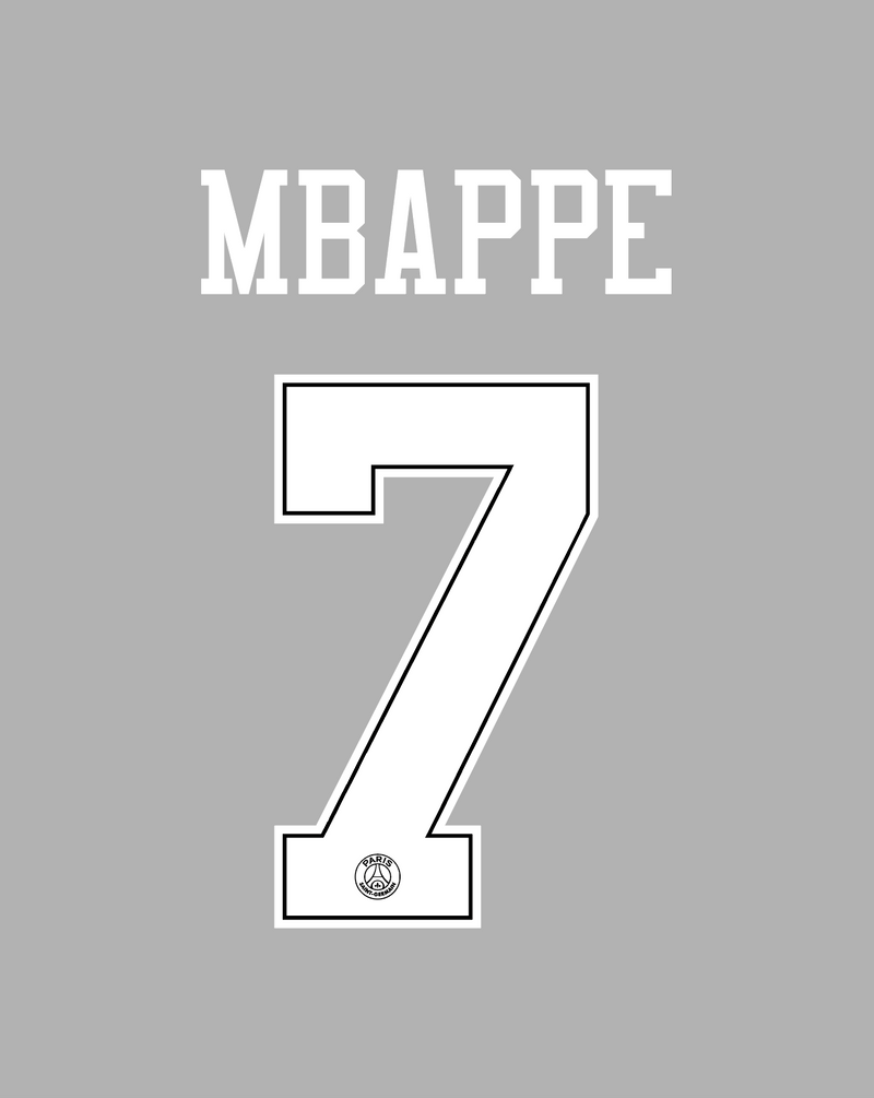 Chargez l&#39;image dans la visionneuse de la galerie, Flocage Nameset Paris UCL 2018-2019 AWAY 7 MBAPPE
