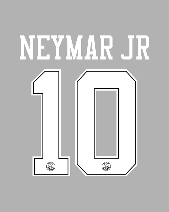 Flocage Nameset Paris UCL 2018-2019 AWAY 10 NEYMAR JR