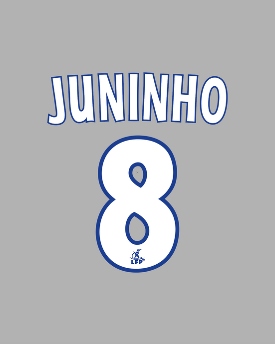 Flocage Nameset Lyon 2002-2003-2004-2005-2006-2007 AWAY 8 JUNINHO