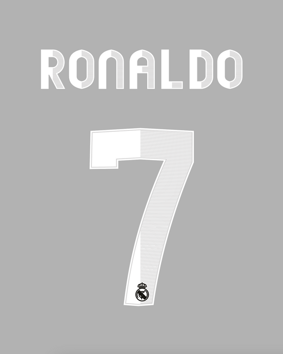 Flocage Nameset Real Madrid 2012-2013 AWAY/THIRD 7 RONALDO