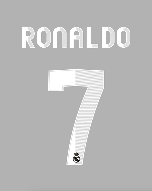 Flocage Nameset Real Madrid 2012-2013 AWAY/THIRD 7 RONALDO