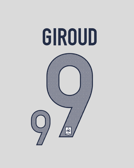 Flocage Nameset France 2012 AWAY 9 GIROUD