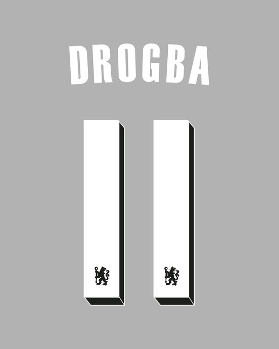 Flocage Nameset Chelsea 2011-2012 AWAY 11 DROGBA