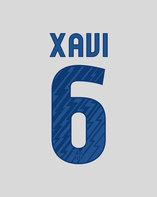 Flocage Nameset Barcelone 2010-2011 AWAY 6 XAVI