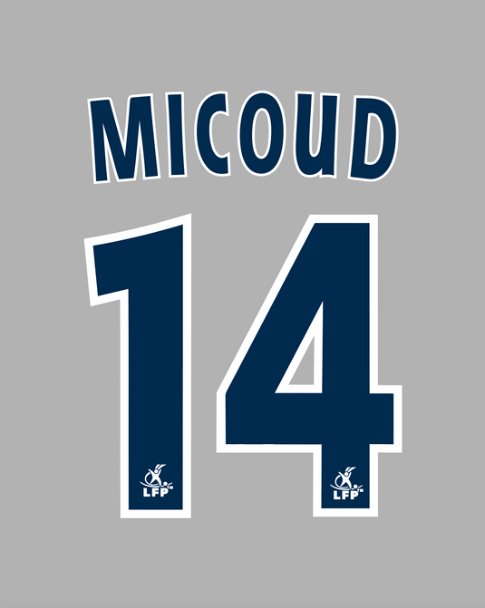 Flocage Nameset Bordeaux 2006-2007 AWAY 14 MICOUD