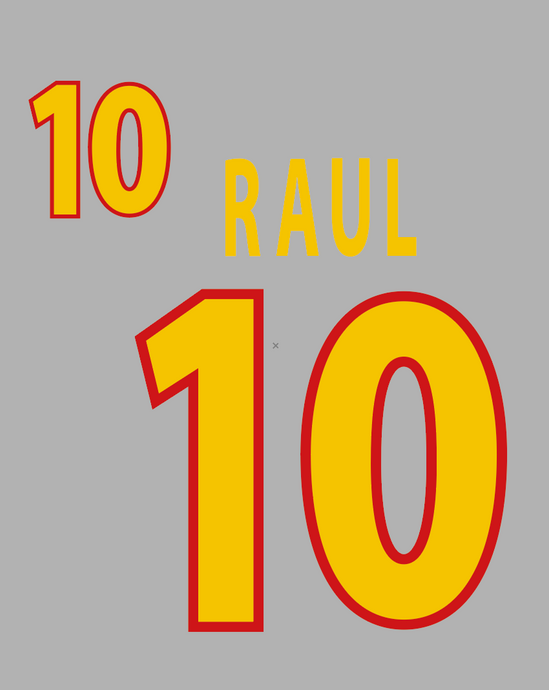 Flocage Nameset Espagne 2000 AWAY 10 RAUL