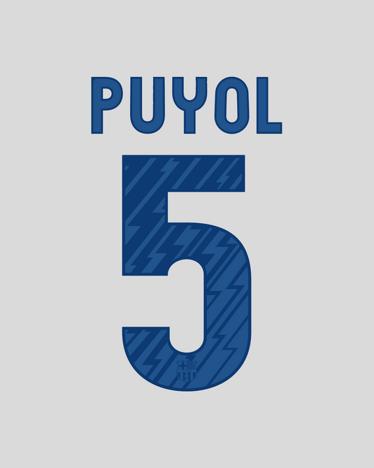 Flocage Nameset Barcelone 2010-2011 AWAY 5 PUYOL