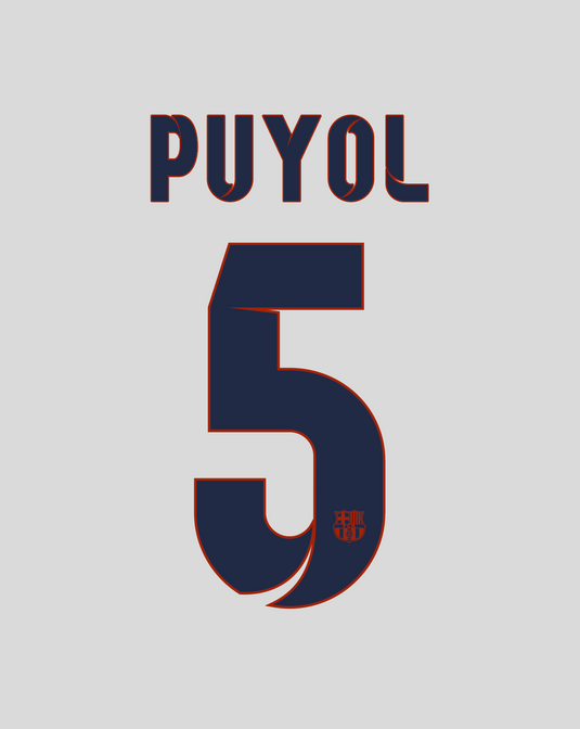 Flocage Nameset Barcelone 2012-2013 AWAY 5 PUYOL