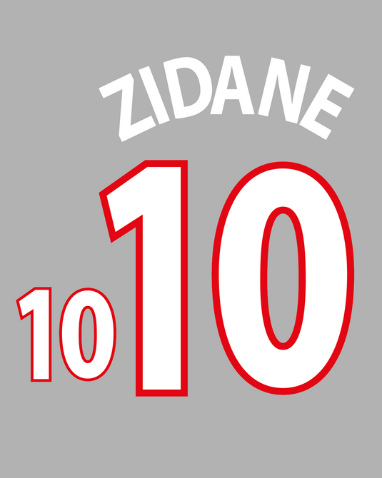 Flocage Nameset France 2000 HOME 10 ZIDANE