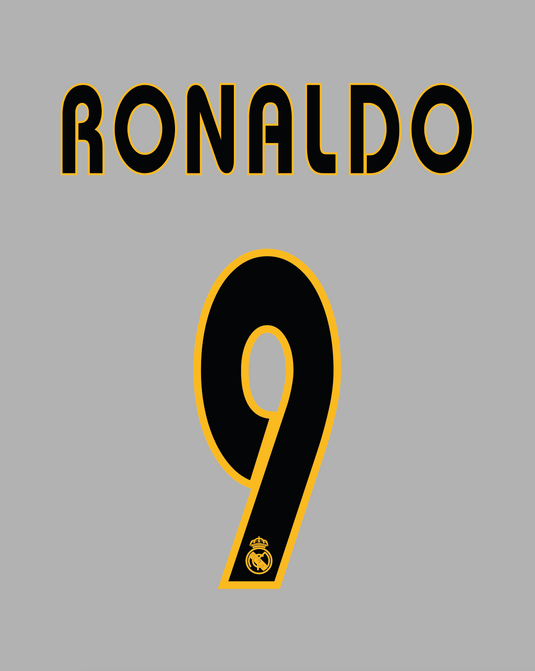 Flocage Nameset Réal Madrid 2003-2004 HOME 9 RONALDO