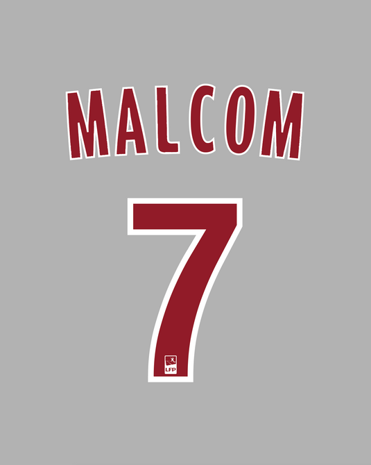 Flocage Nameset Bordeaux 2017-2018 AWAY 7 MALCOM