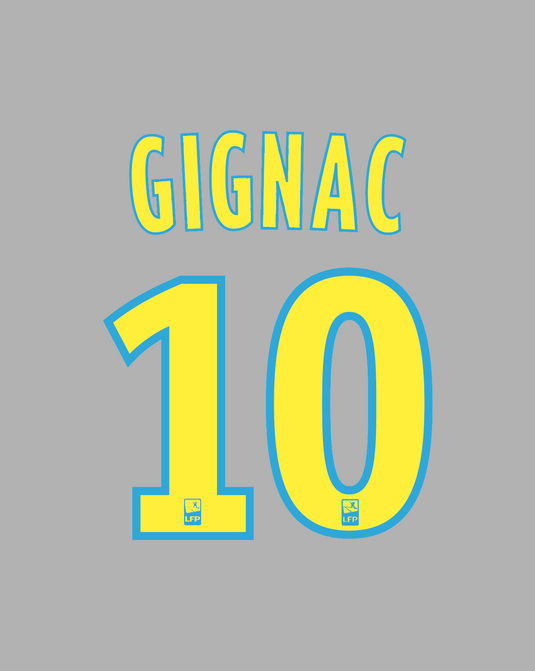 Flocage Nameset Marseille 2010-2011 THIRD 10 GIGNAC