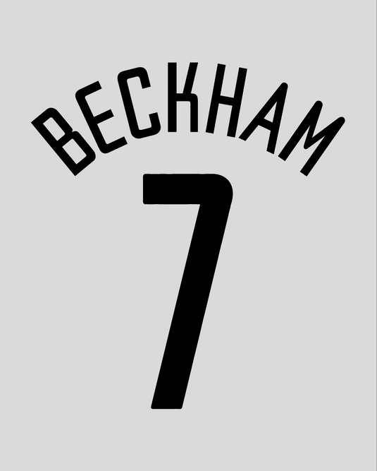 Flocage Nameset Manchester United 2002-2003 AWAY 7 BECKHAM