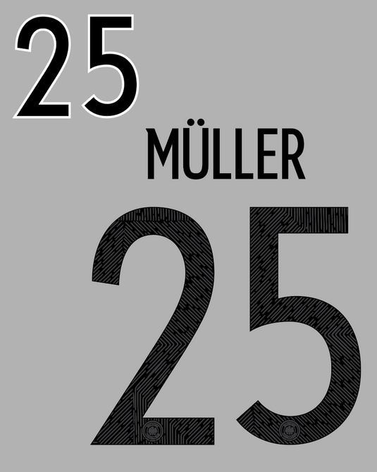 Flocage Nameset Allemagne 2020 HOME 25 MÜLLER