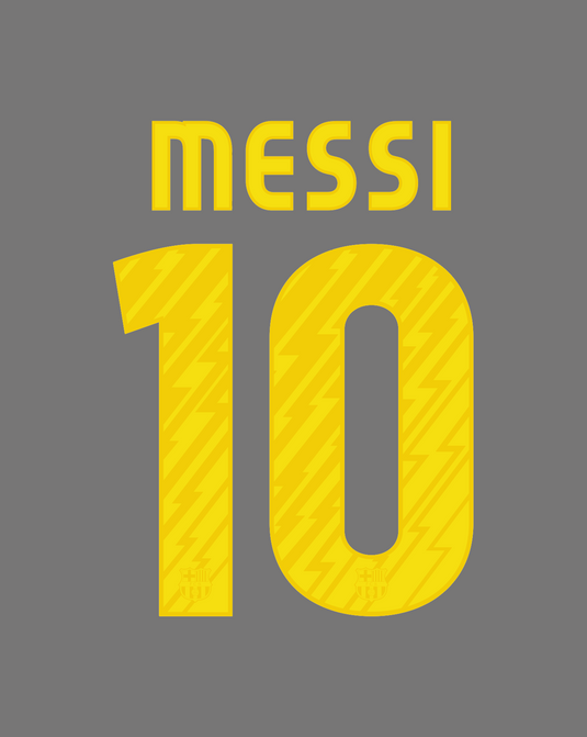 Flocage Nameset Barcelone 2010-2011 HOME 10 MESSI