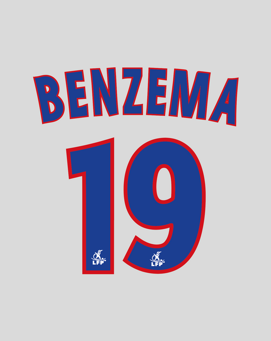 Flocage Nameset Lyon 2006-2007 HOME 19 BENZEMA