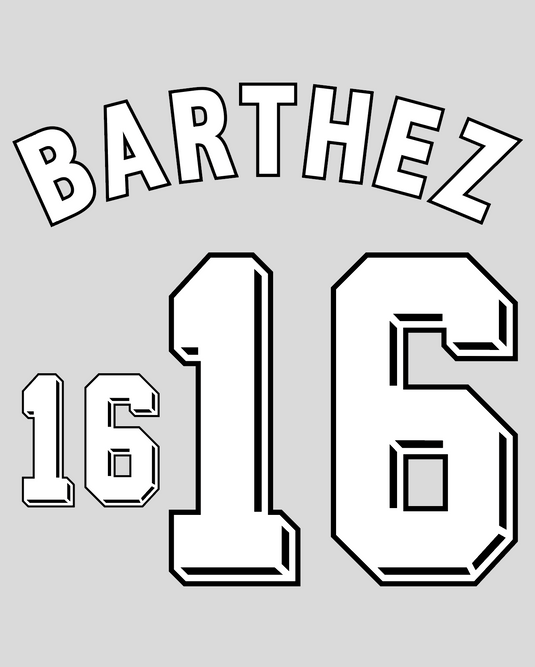 Nameset flocage France 1998 Goal BARTHEZ #16