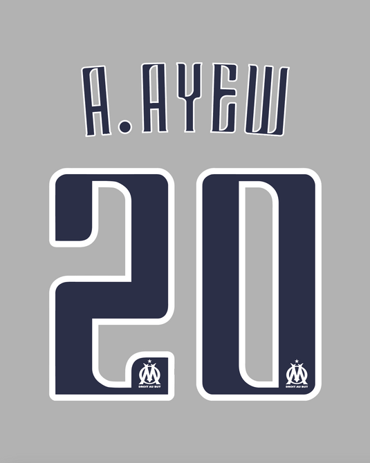 Flocage Nameset Marseille 2011-2012 THIRD 20 A.AYEW