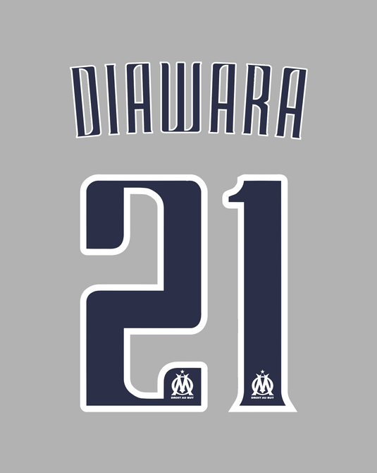 Flocage Nameset Marseille 2011-2012 THIRD 21 DIAWARA