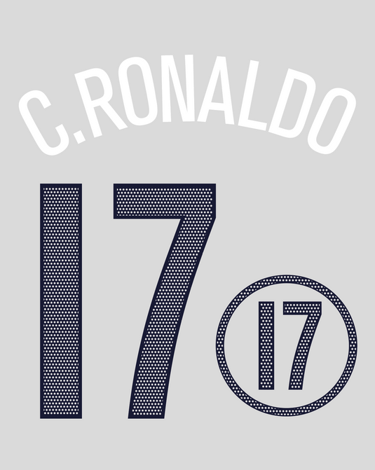 Flocage Nameset Portugal 2004 AWAY 17 C.RONALDO