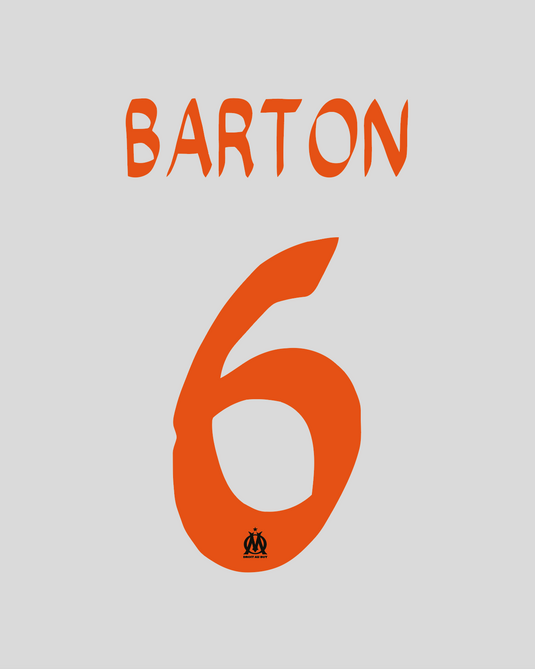 Flocage Nameset Marseille 2012-2013 THIRD 6 BARTON