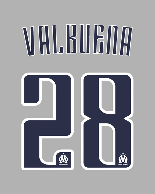 Flocage Nameset Marseille 2011-2012 THIRD 28 VALBUENA