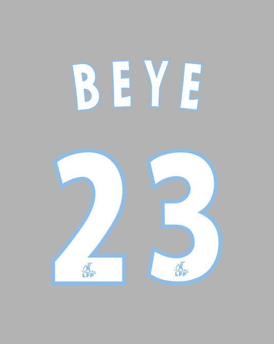 Flocage Nameset Marseille 2004-2005 THIRD 23 BEYE