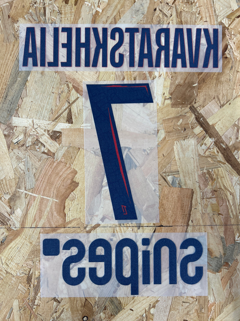 Chargez l&#39;image dans la visionneuse de la galerie, Flocage Nameset Paris 2025-2026 AWAY 7 KVARATSKHELIA
