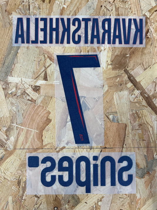 Flocage Nameset Paris 2025-2026 AWAY 7 KVARATSKHELIA