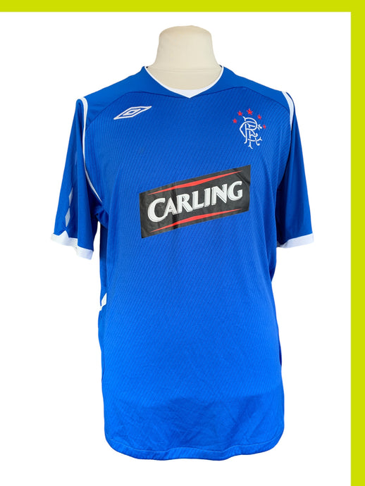 Maillot Extérieur Glasgow Rangers 2007/2008 – Umbro Taille XL Homme (Blanc, Occasion)