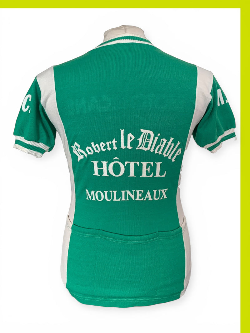 Maillot Cycliste Vintage MOTOBECANE - Années 80 - Aspect Velours - Taille M