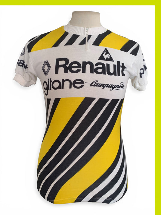 Maillot Cycliste Vintage Servary V.C.B.A AGEN - Blanc Et Vert, Taille L - Made In France Années 90