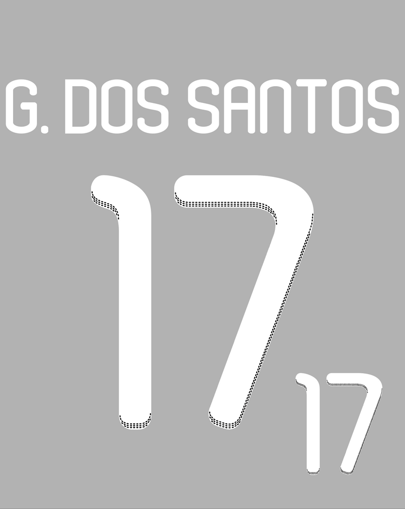 Chargez l'image dans la visionneuse de la galerie, Flocage Nameset Mexique 2010 AWAY 17 G. DOS SANTOS
