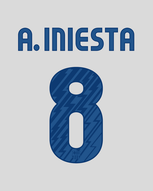 Flocage Nameset Barcelone 2010-2011 AWAY 8 A.INIESTA