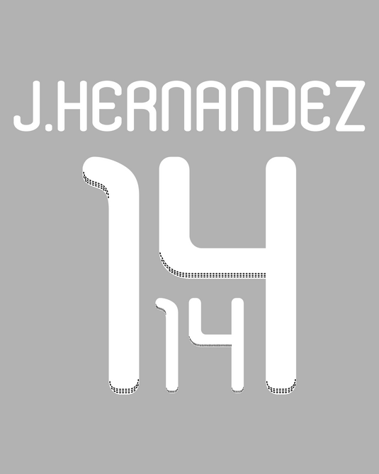 Flocage Nameset Mexique 2010 AWAY 14 J.HERNANDEZ